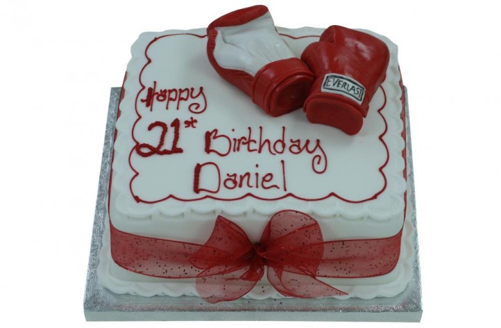 Boxing Gloves on Cake