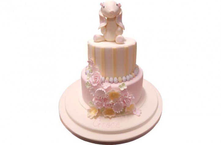 Bunny & Flowers Tiered Cake