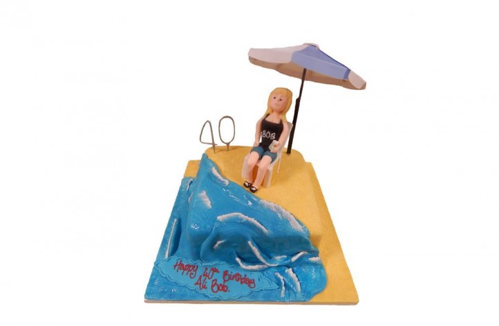 Figure and a Parasol Cake