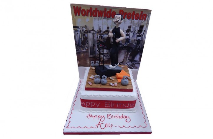 Gym Scene with Backdrop Cake