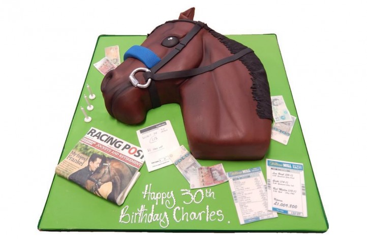 Horses Head Racing Cake