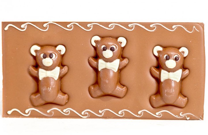Large Chocolate Decorated Bar - Teddy Bears