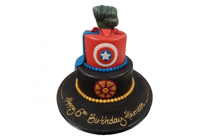 Marvel Comic Tiered Cake
