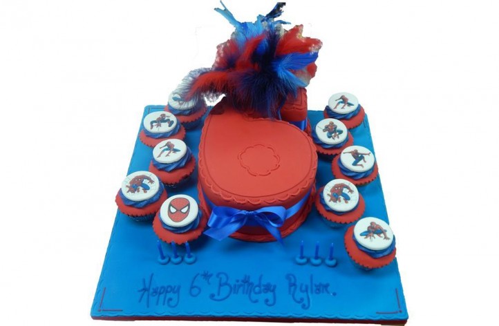 Spiderman Single Figure with Cupcakes