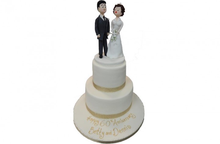 Tiered Anniversary Cake with Figures