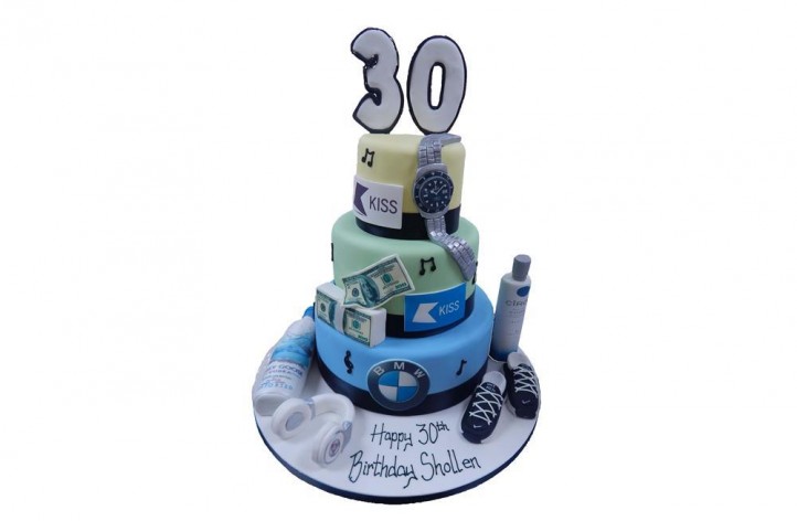 Tiered Cake with Number & Interests