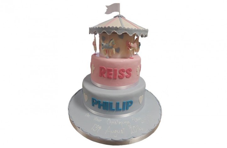Two Tiered Carousel Cake
